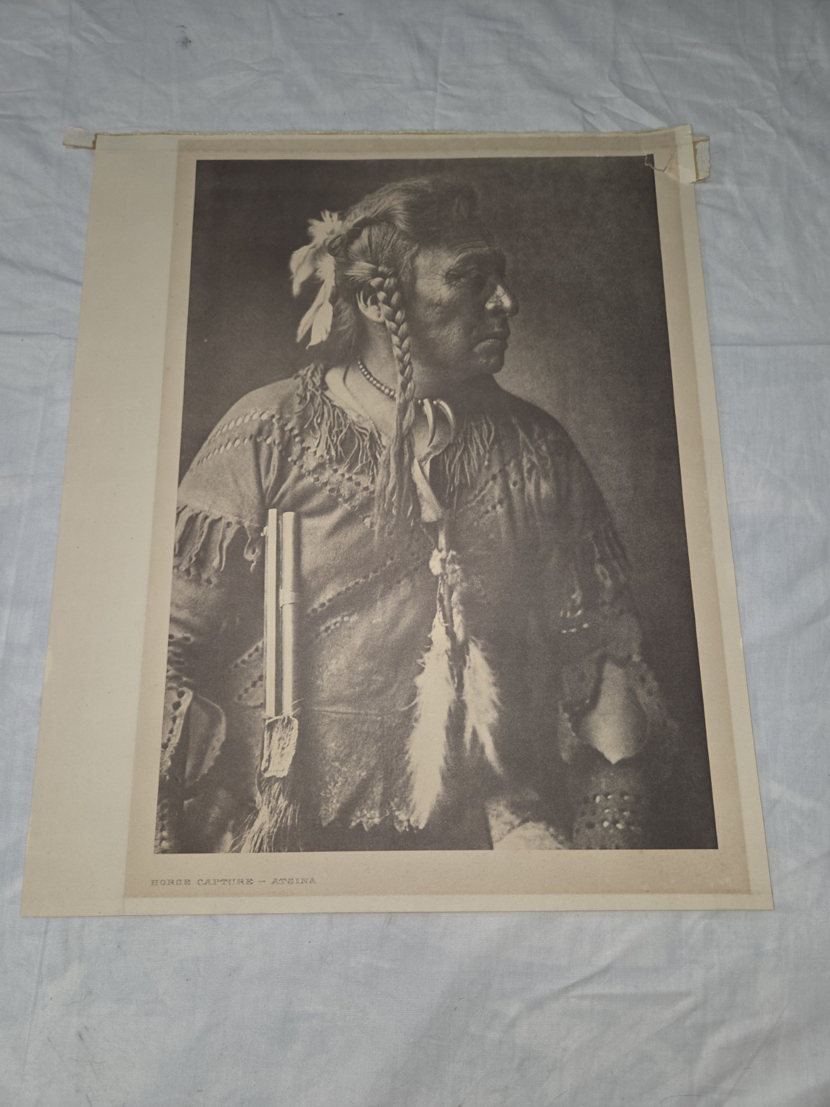 Edward Curtis American Indian Horse Capture Atsina Art Photo 18 Tall 14 1/2 Wide