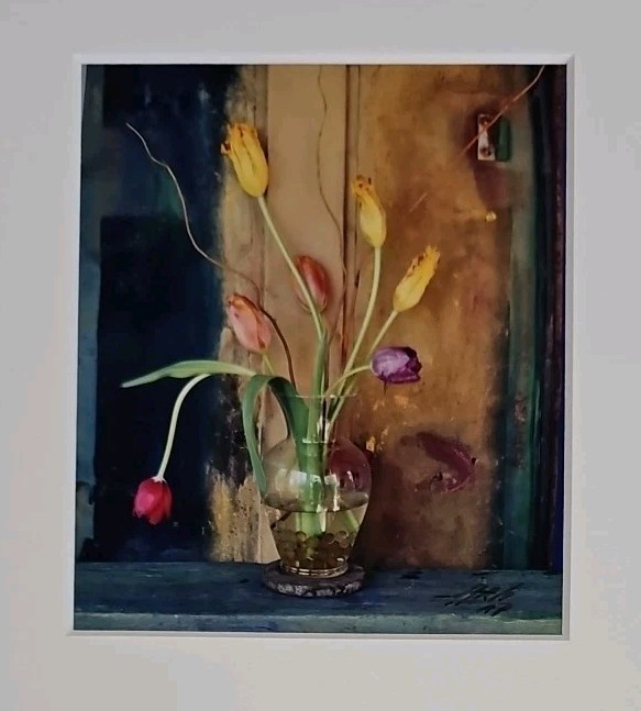 Gordon Bruno Art Photograph Tulip Bouquet Hand Signed Artist Proof Matted 11×14″