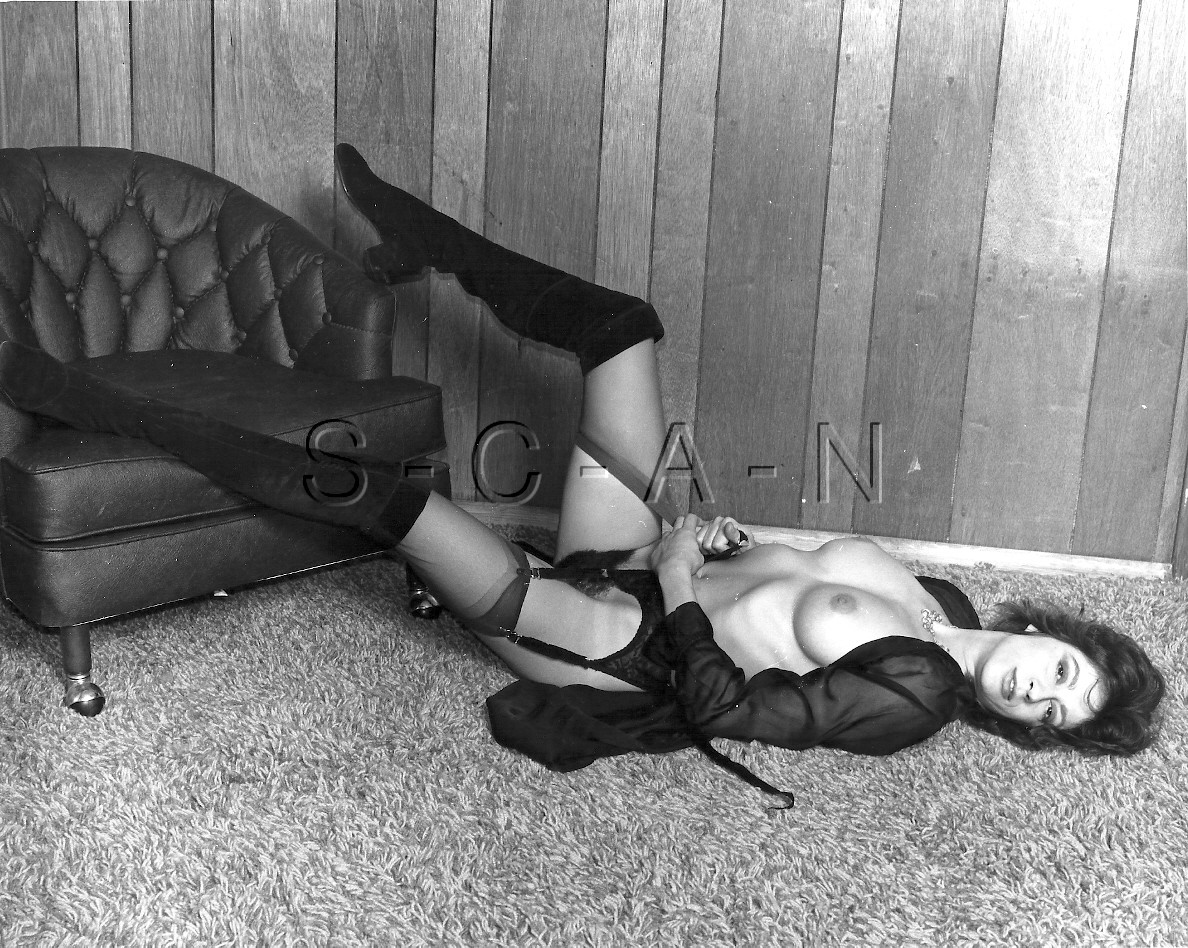 Org 1970-80s Nude Large (10 x 8) Photo- Garter- Stockings- Garter- Boots- Nighty