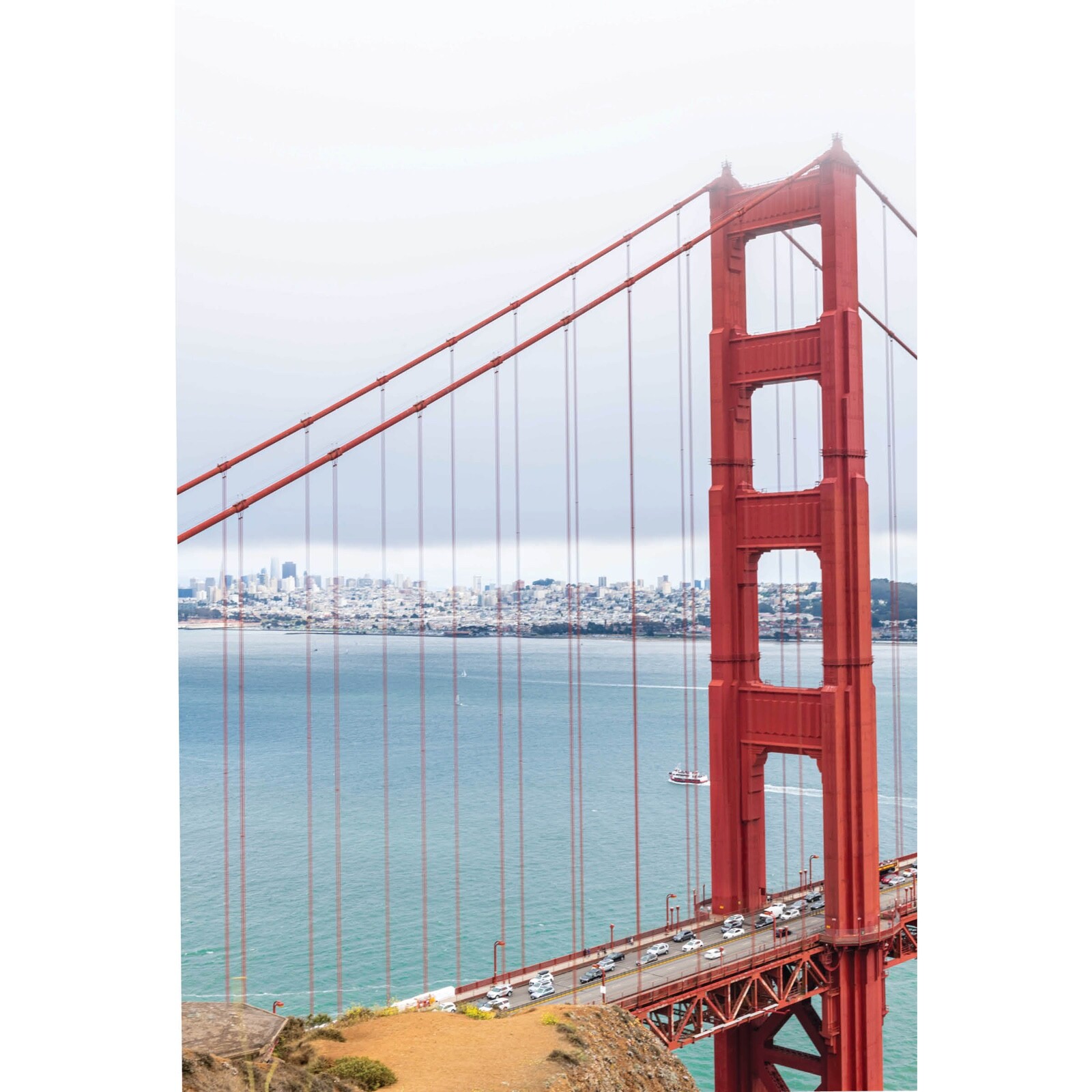 Golden Gate Bridge Wall Art Print, Close Up, San Francisco Fine Art Photography