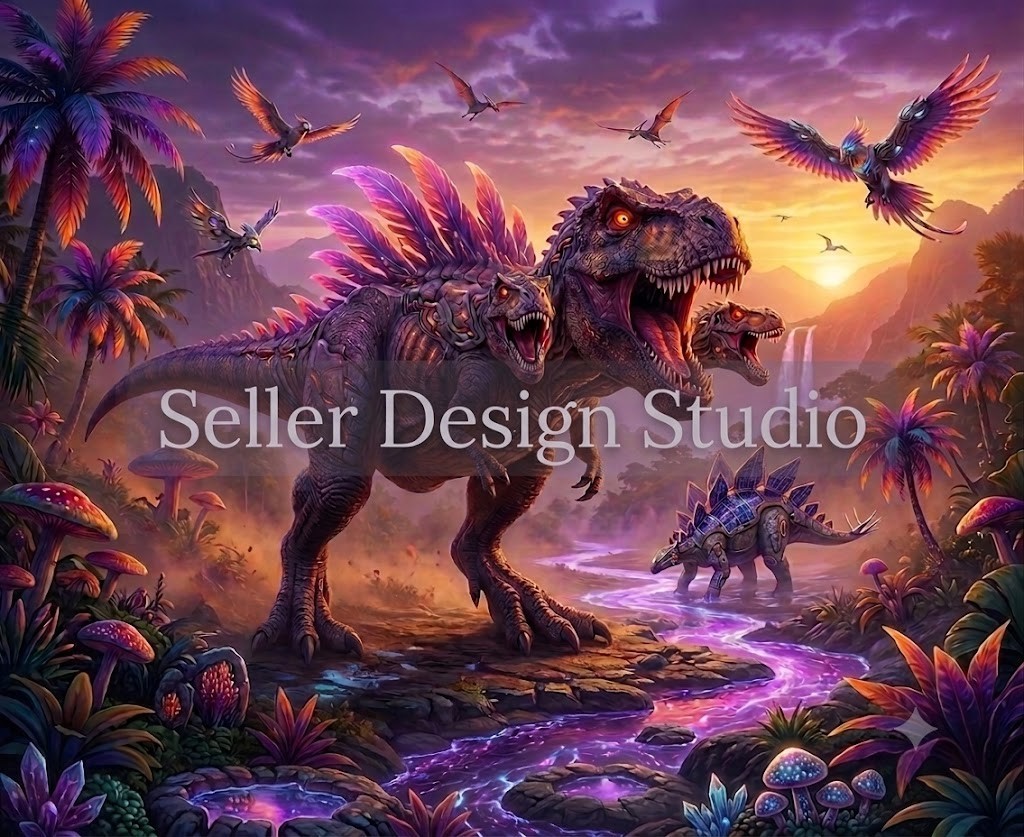 Fantasy Dinosaur 4K Wallpaper | AI Digital Art | Instant Download 2026✅