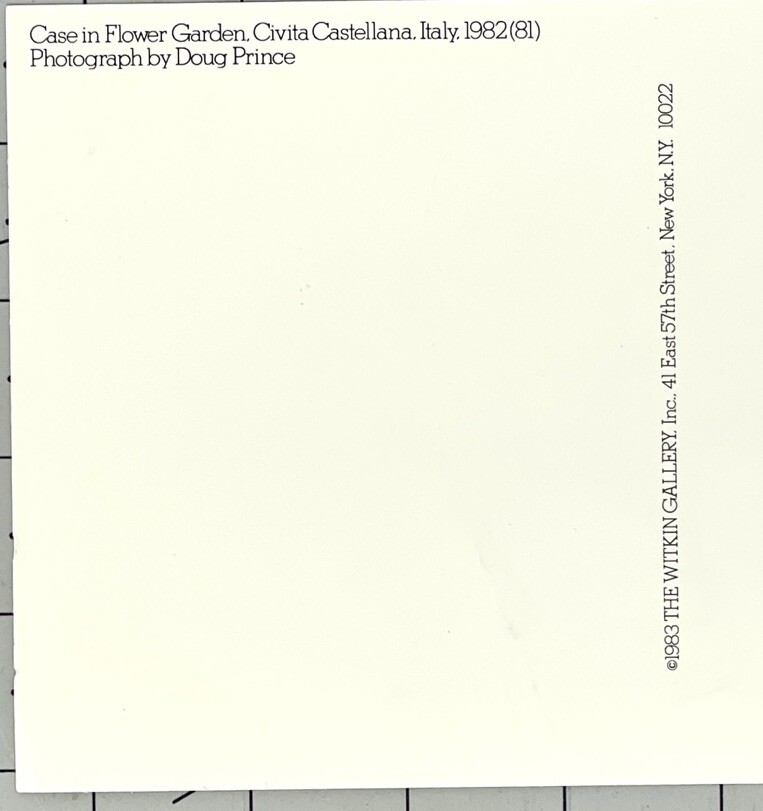 Doug Prince (b. 1943) Case In Flower Garden – 1983 Witkin Gallery Art Photo Card