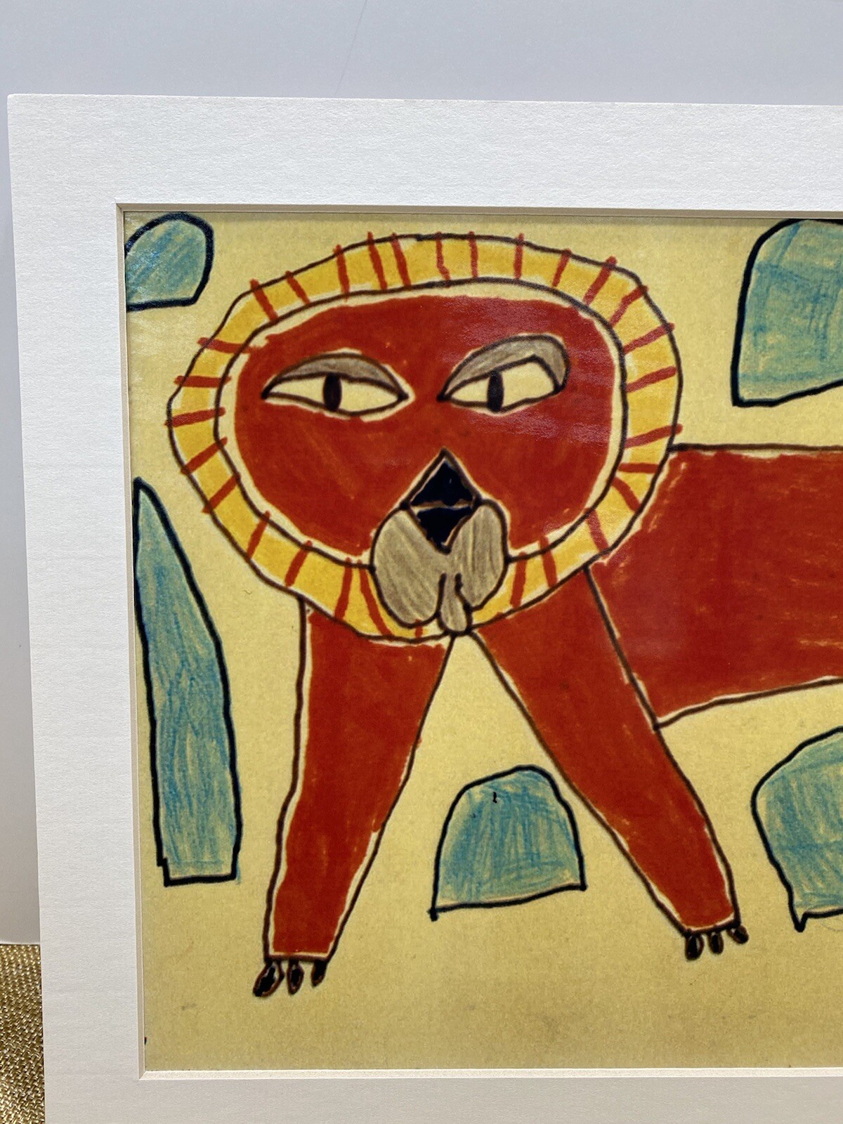 Photograph of Child’s Art – Lion – Artwork Matte Included – New