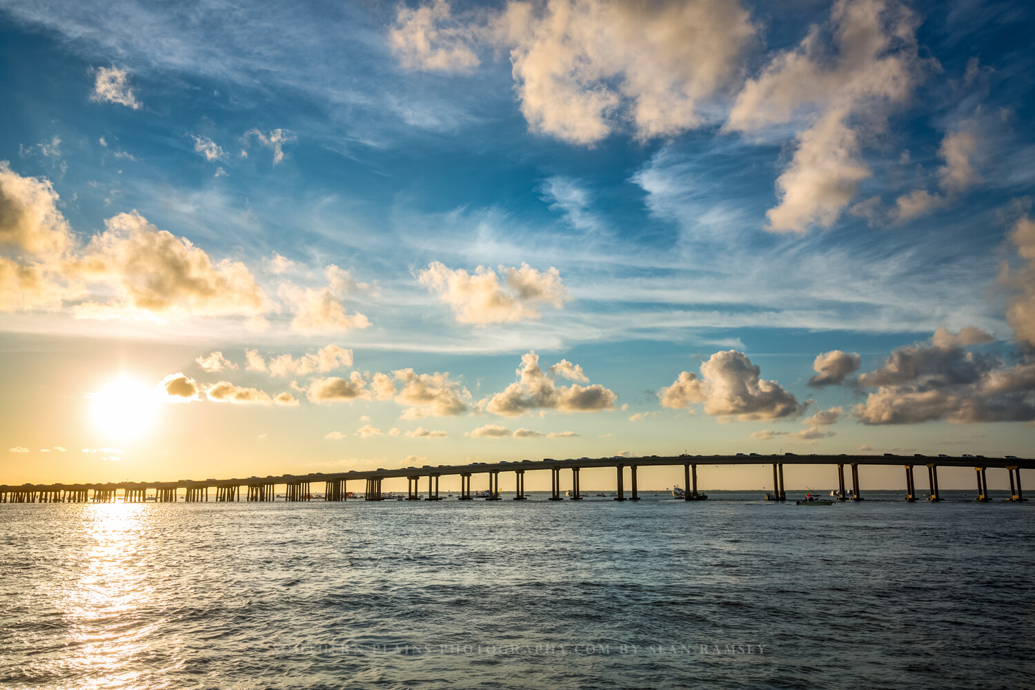 Coastal Photography Print – Picture of Destin Bridge at Sunset in Florida