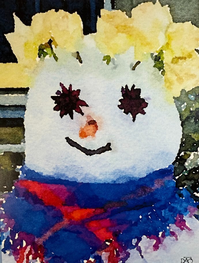 Snowman Digital Watercolor Original Photograph 8 X 10 Matted To 11 X 14 – Signed