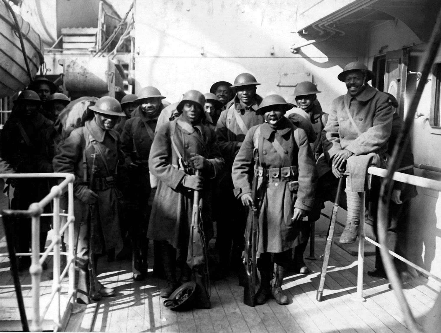 WWI African American Heros of the 369th Infantry Arrive Home Enhanced Photo