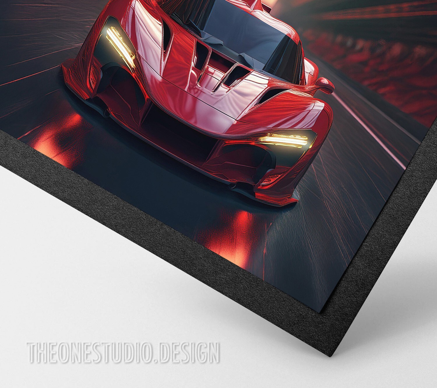 Digital Image Red Sports Car Desktop Background Cell Phone Wallpaper AI Art