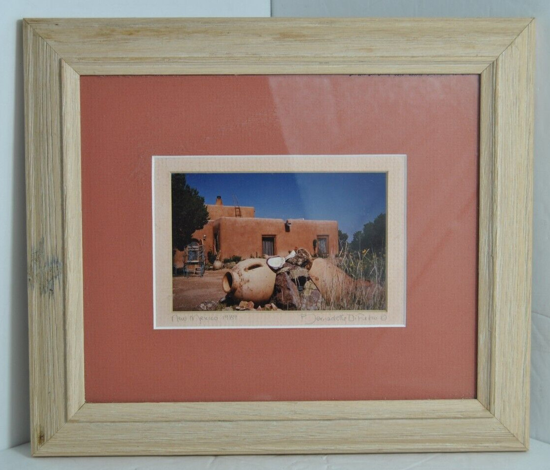 Vintage 1989 New Mexico Framed and Double Matted Photograph Signed and Dated