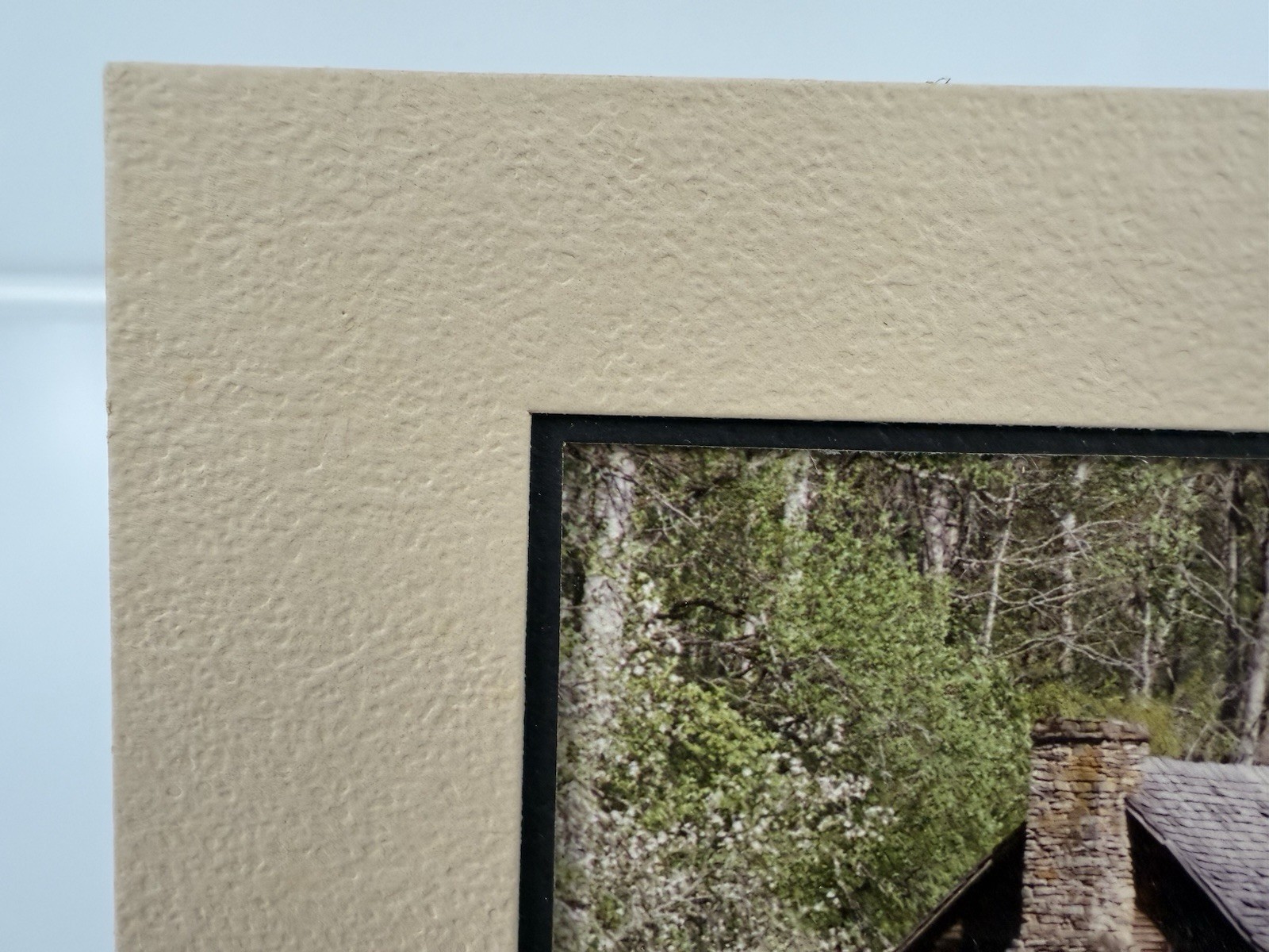 Gamow signed Old Farmhouse in Country Big Chimney Photography Art 5″ x 7″ Mated