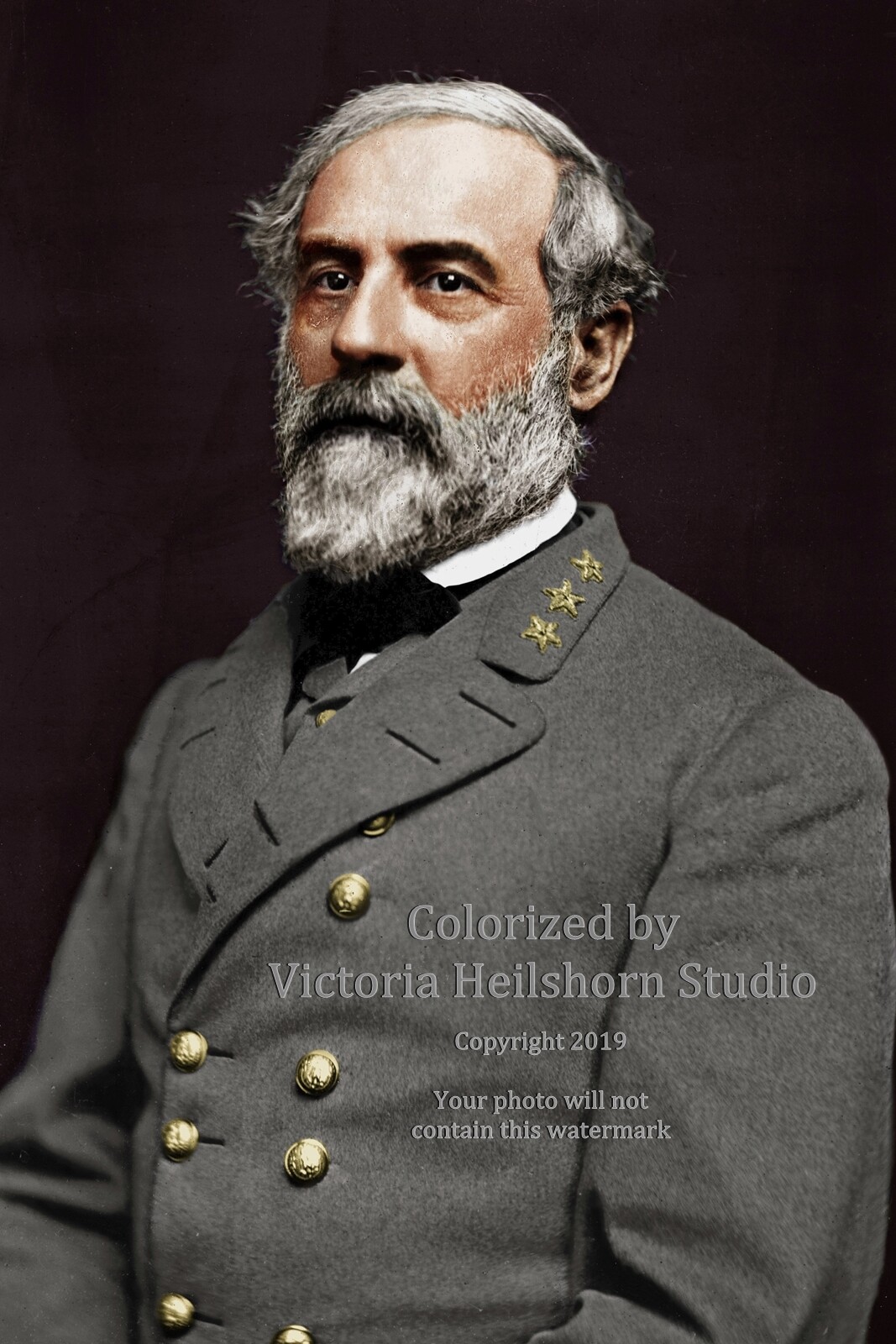 New Colorized Photo Poster: Confederate Civil War Gen. Robert E. Lee — 6 Sizes!