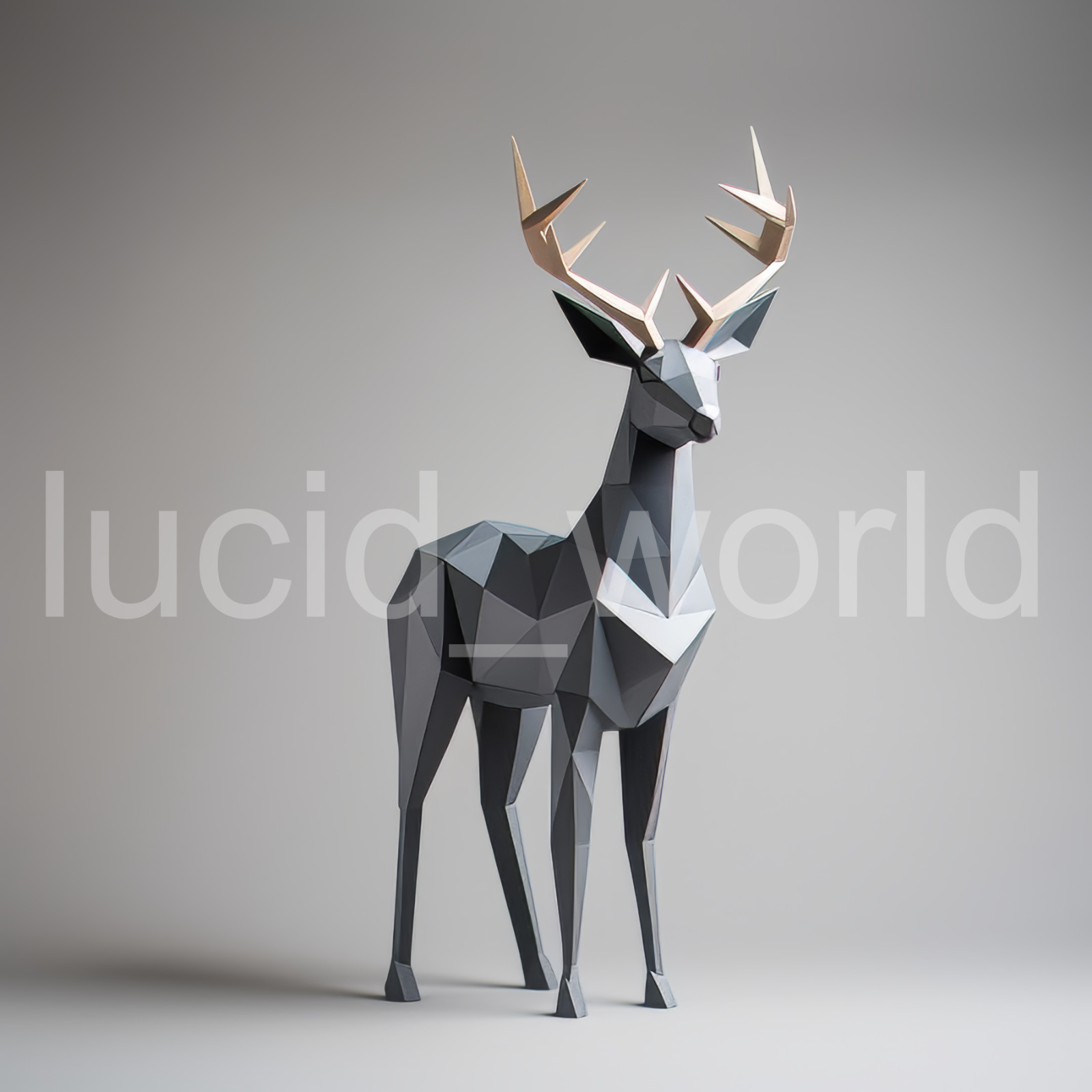 Origami Deer Art Print Digital Download Minimalist Abstract Wall Decor 4 PNG