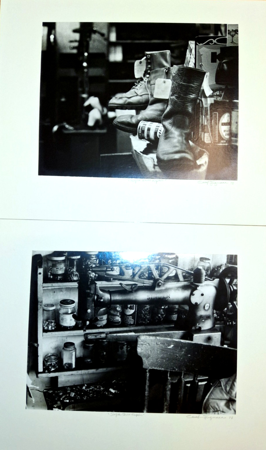 B&W Photography Signed Gelatin Silver Darkroom Print 1978 Shoe Repair COA 8″x10″