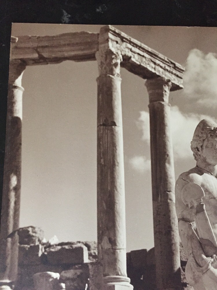 Large Greek Ruins Sepia Photo Print On Art Board 16 X 23 #3