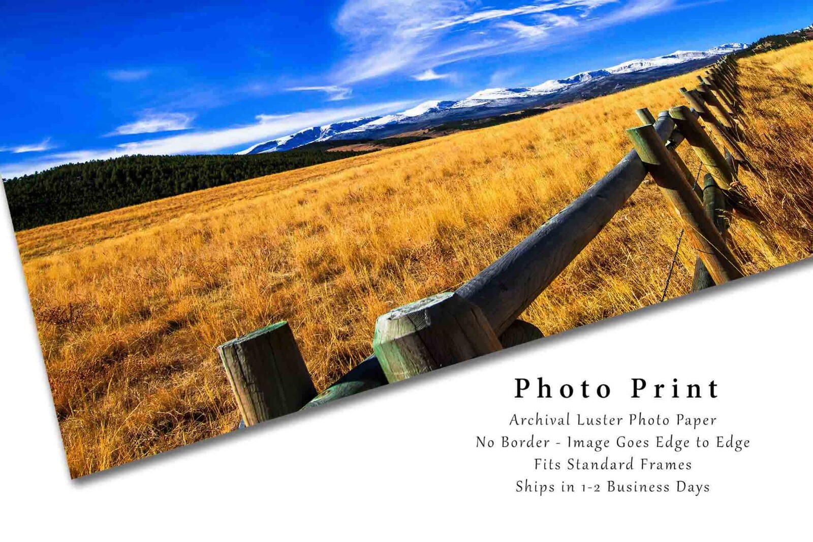 Bighorn Mountains Wyoming Fence Western Sky Rocky Mountain Photography Printa