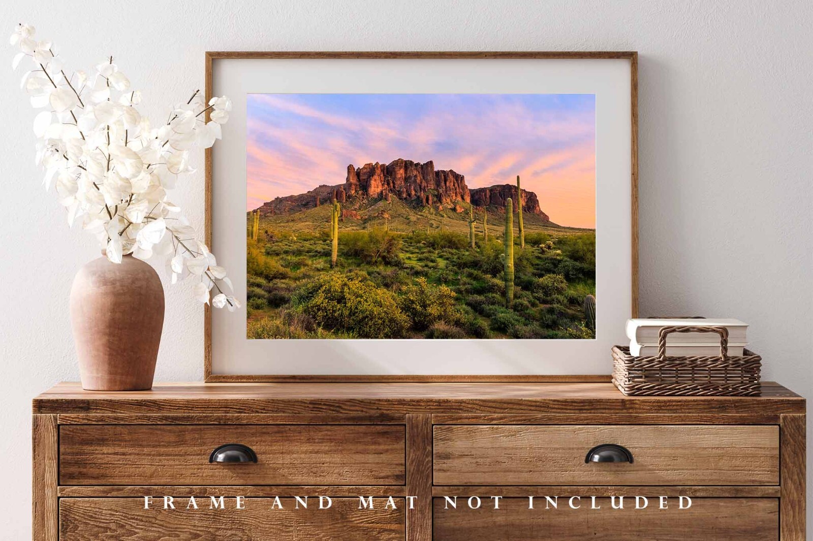 Sonoran Desert Photography Print – Superstition Mountains at Sunset in Arizona