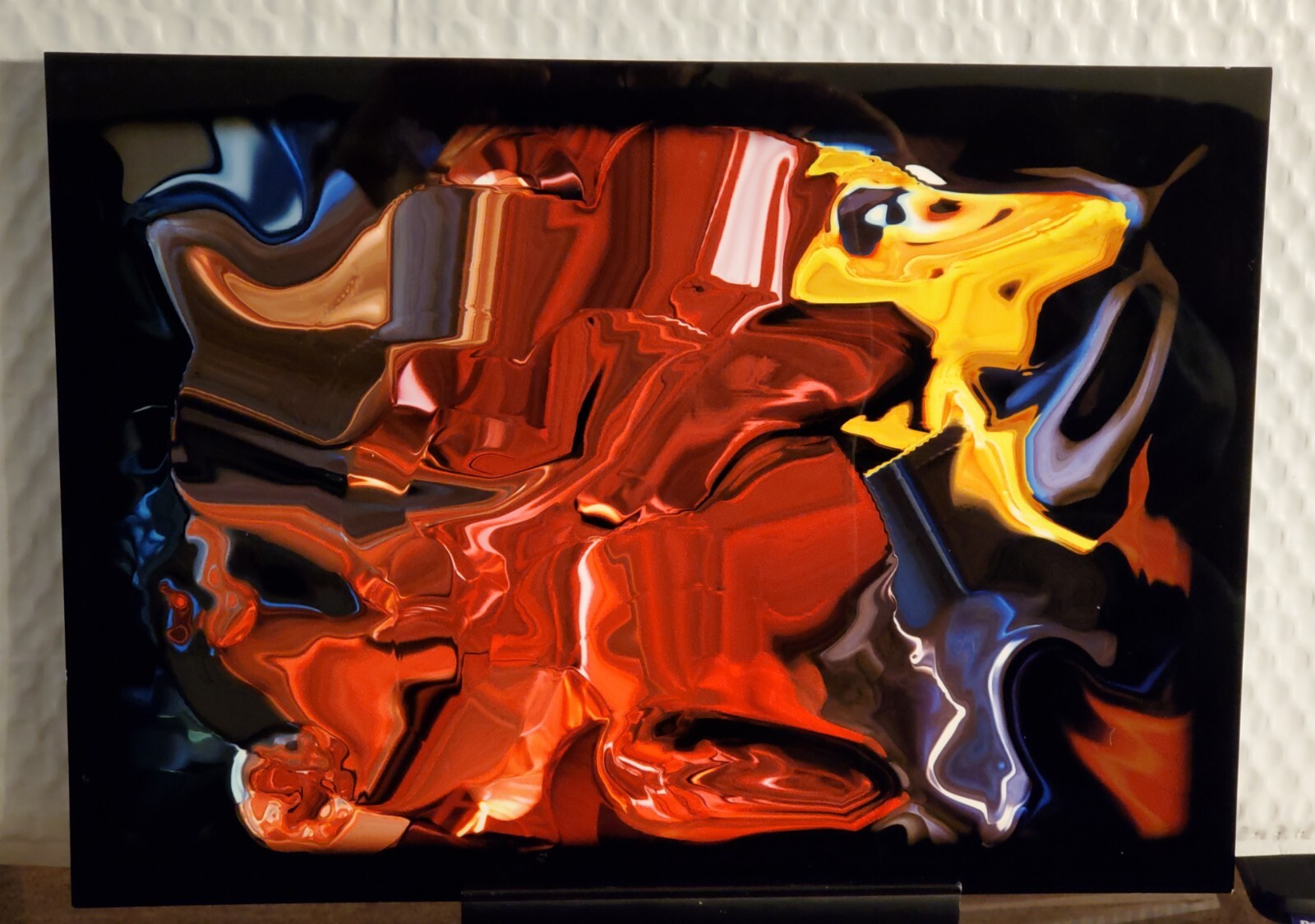 Abstract Metal Photo Color Screening, Signed & Framed 14″ x 10″~ Unusual Art!