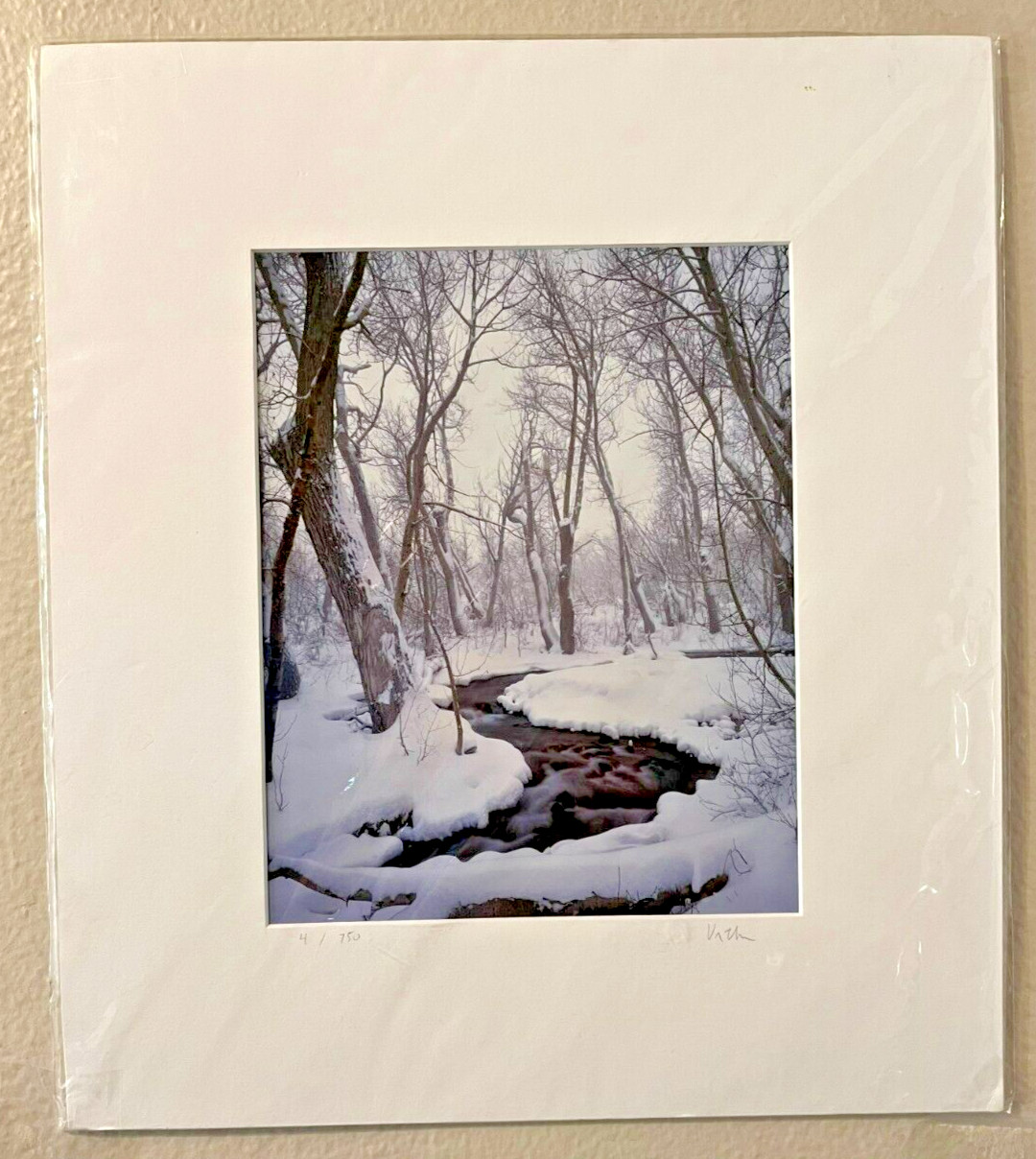 New ! Vern Clevenger ”McGee Creek Winter” Signed Photo. Matted 10” x 8” COA