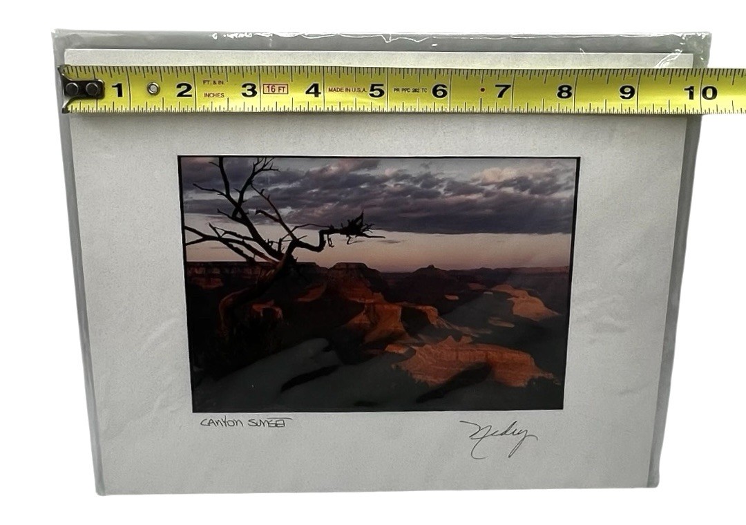 Canyon Sunset Signed Photo The Grand Canyons Landscape 4.5 x 6.5 Matted 8 x 10