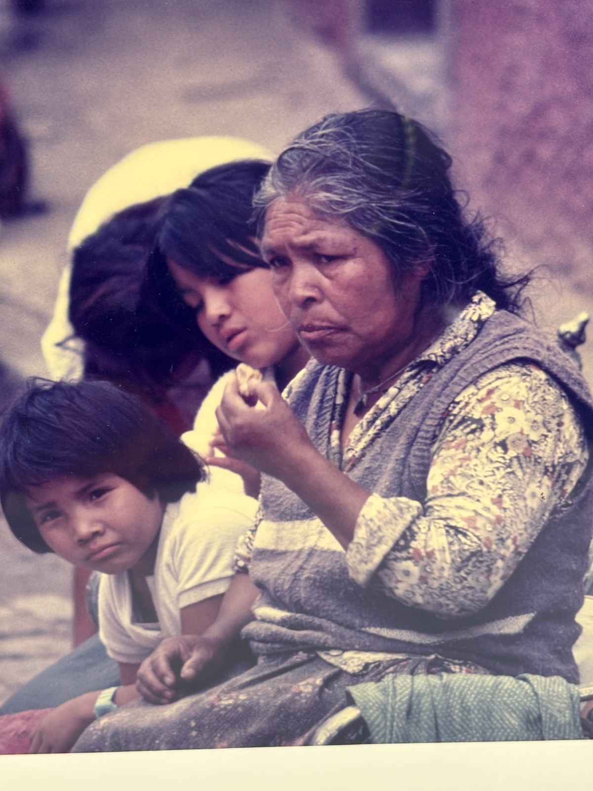 Vintage Original Photo Framed Matted Indigenous Mother & Child Portrait