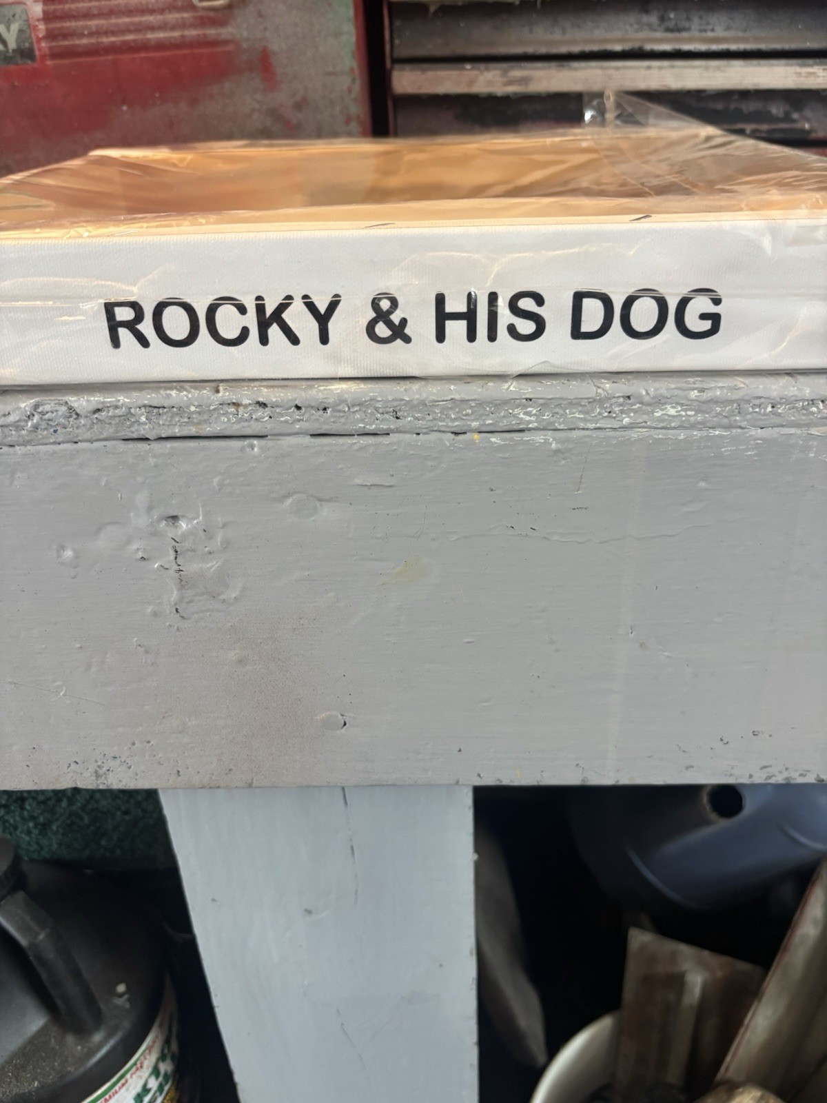 ROCKY & HIS DOG Black & White Canvas Photograph Wall Art, Landscape Man & Dog