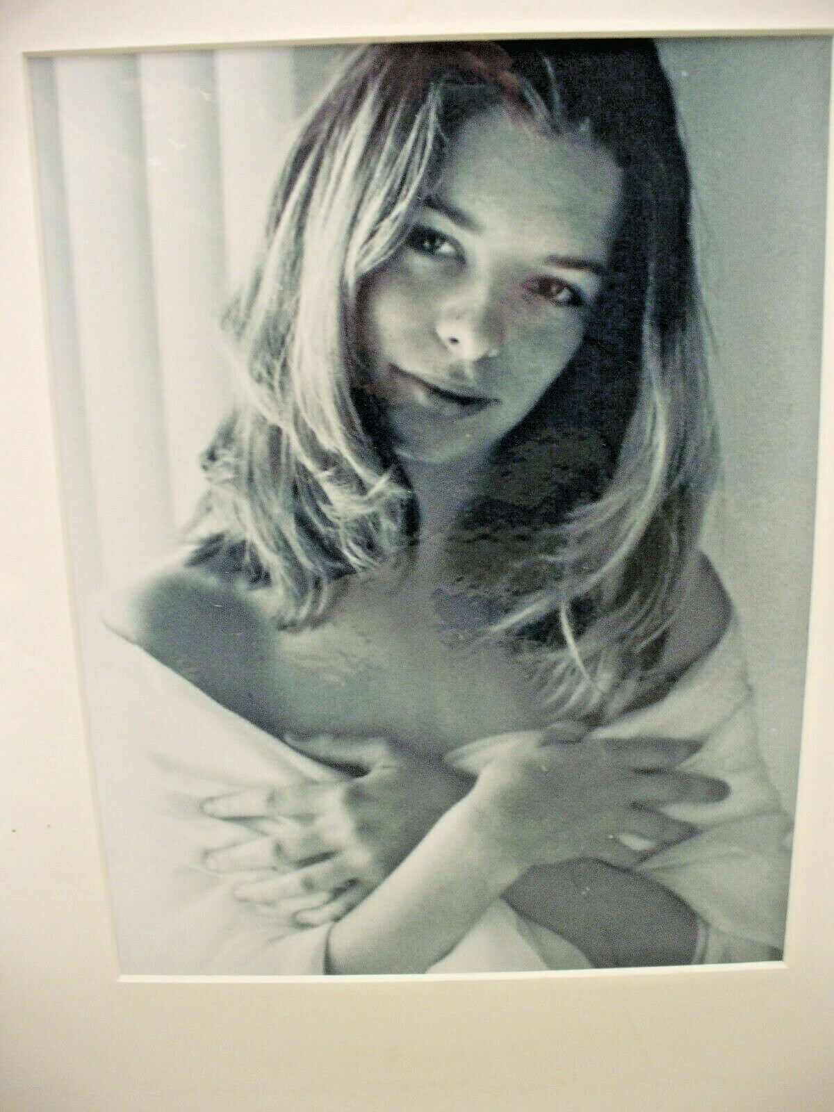 MATTED PHOTOGRAPHY Woman by Window Wrapped in Blanket Black and White 16×20
