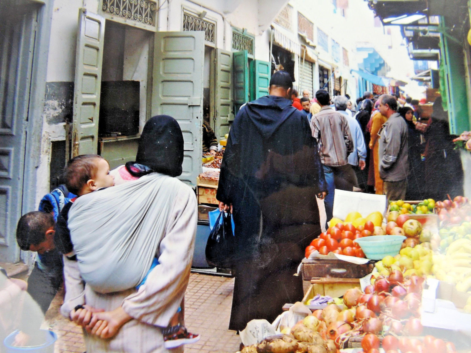 Medina Rabat Morocco Color Photo 11″ x 14″ People Market Town Life Architecture