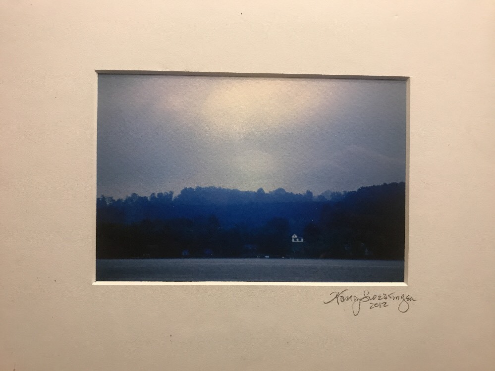 Rare Nancy Swearingen Photo Signed 2012 & Matted Lake House Trees Landscape