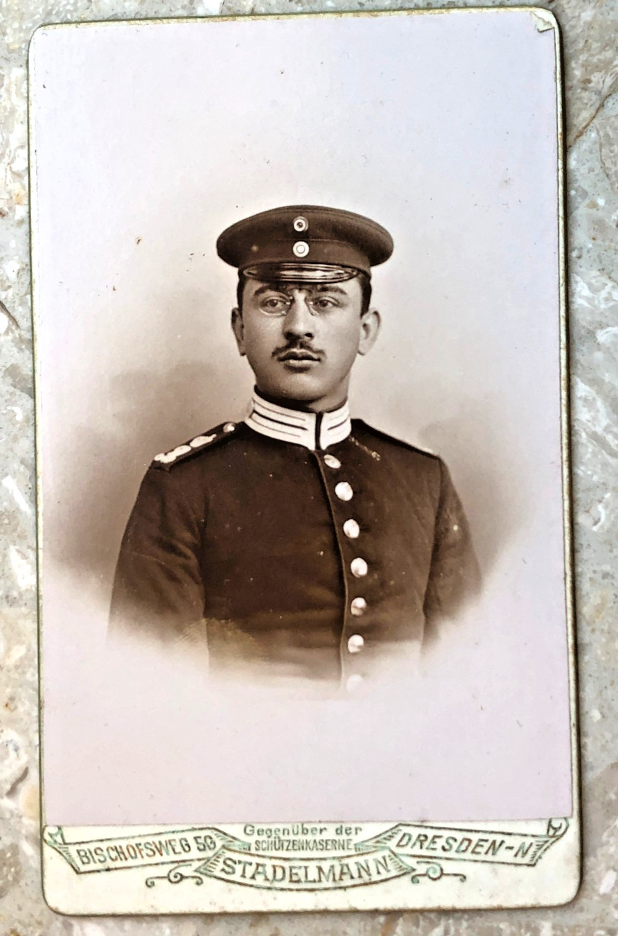 CDV photo around 1890, soldier, officer, Dresden