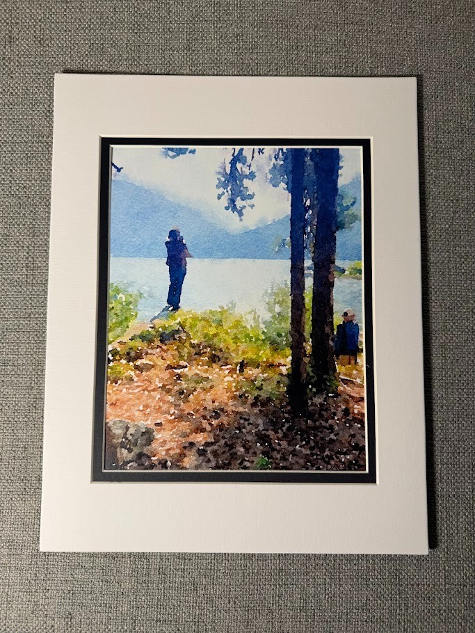 Lakeside Digital Watercolor Original Photograph 8 X 10 Matted 11 X 14 – Signed