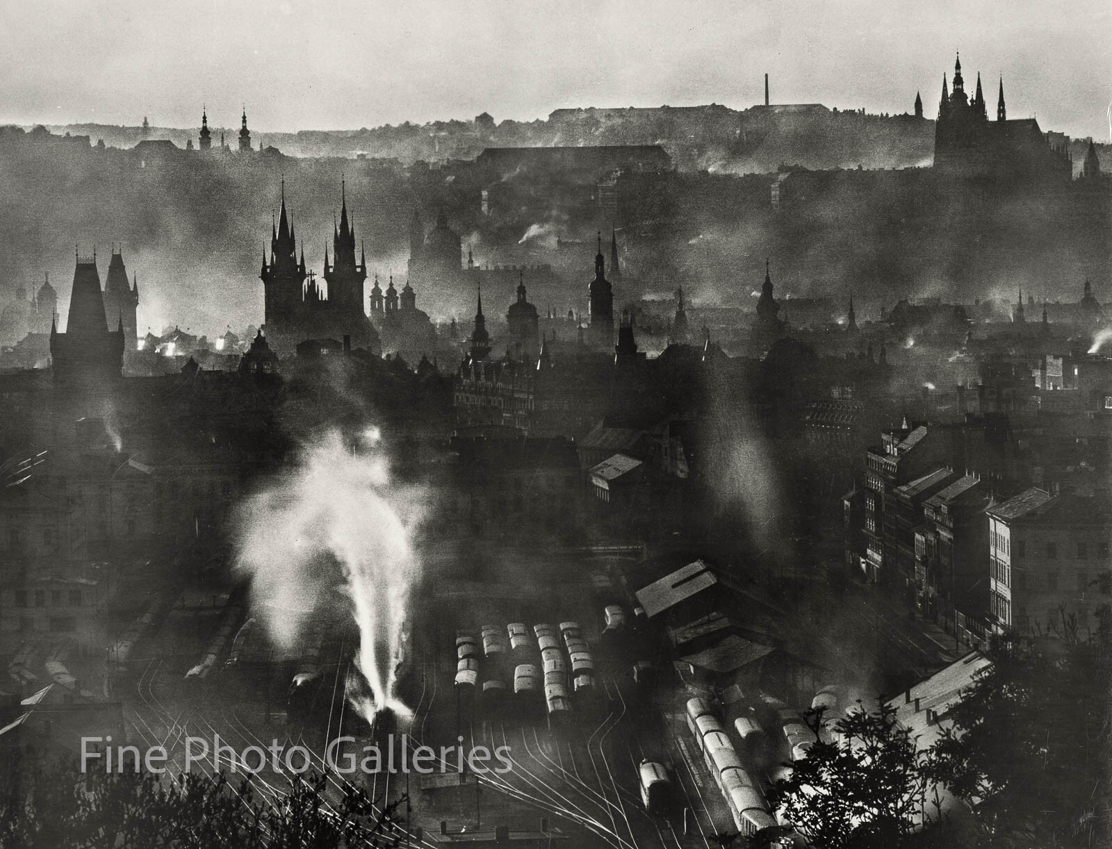 1955 Original KAREL PLICKA Prague Czech Cityscape Landscape Silver Gelatin Photo