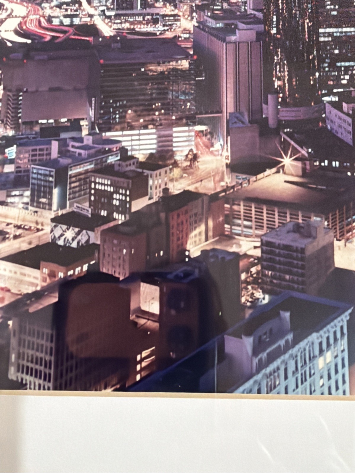 Scott O’Niell Signed Atlanta Night Corporate Skyline Cityscape Photo 8×10 80s 90