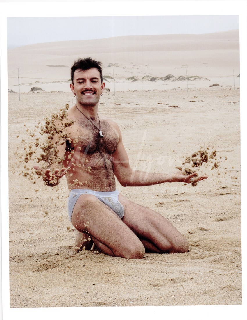 11 X 8.5 Alan Lyon Original Male Photo gay interest (15) Alex sand toss