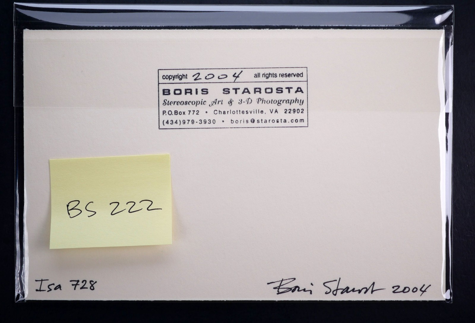Boris Starosta 3D Stereoview – Isa 728 – nude model signed 2004 #222