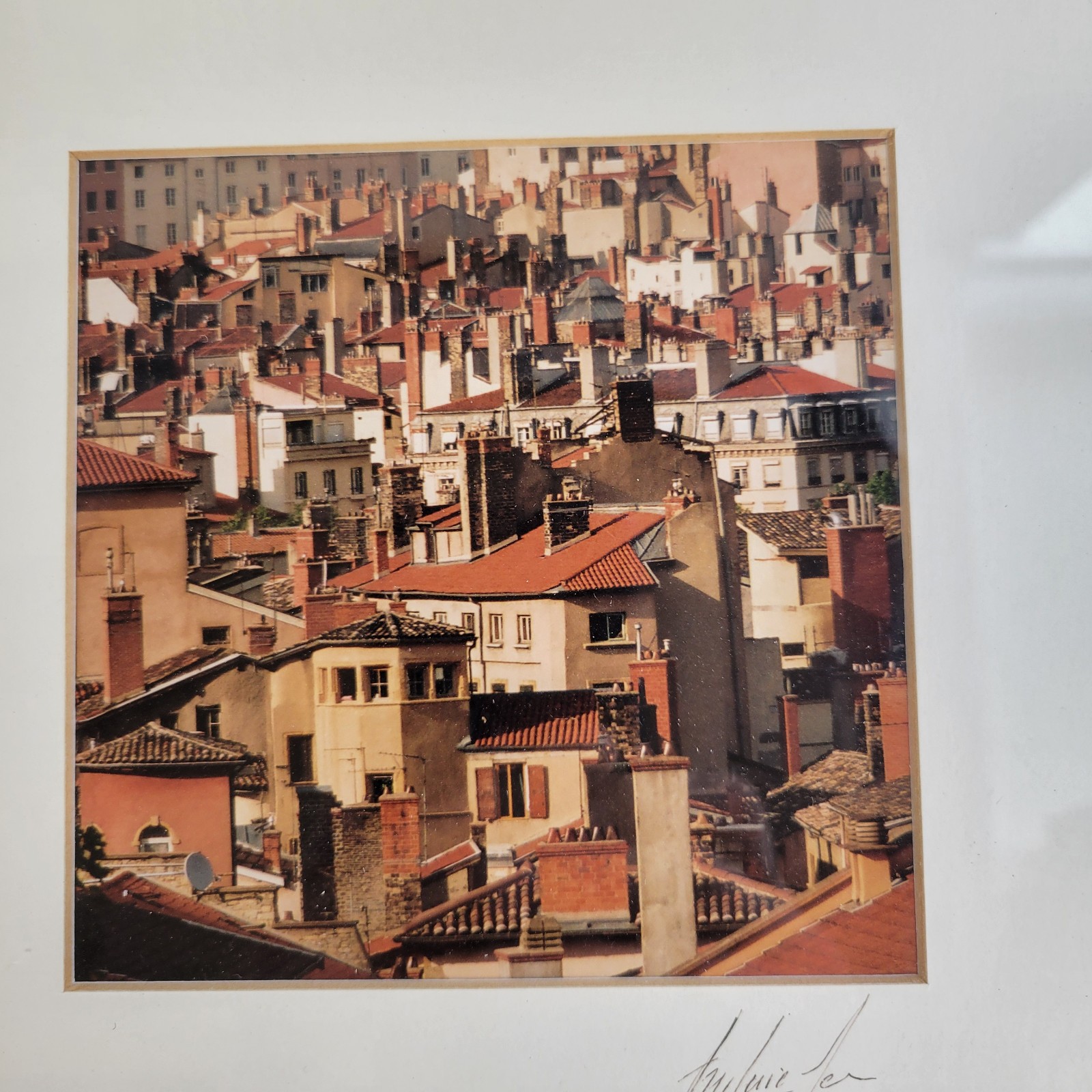 Lot of 2 Frederic Jean Signed Photograph Lyon France Framed Art Set Vieux Lyon