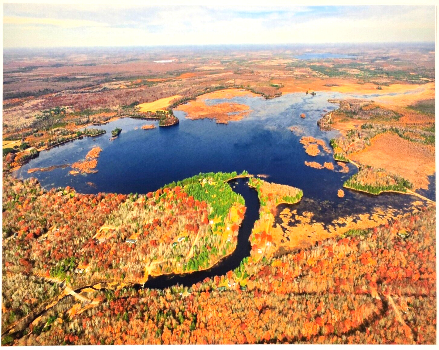 Little Rice Lake, Crandon, Wisconsin (Forest Co.) Aerial Photo. Frame Optional.