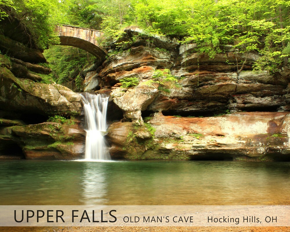 Old Man’s Cave Upper Falls Waterfall of Hocking Hills Ohio Photograph Nature 
