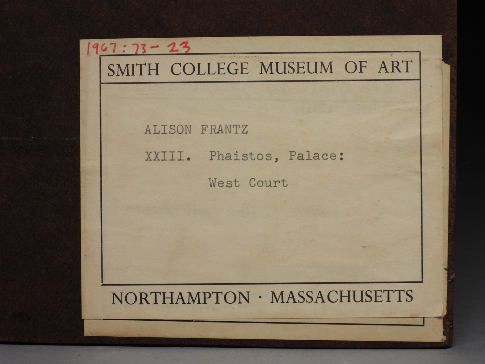 Alison Frantz Phaistos Palace Archeological Greece Photograph – Ex Smith College