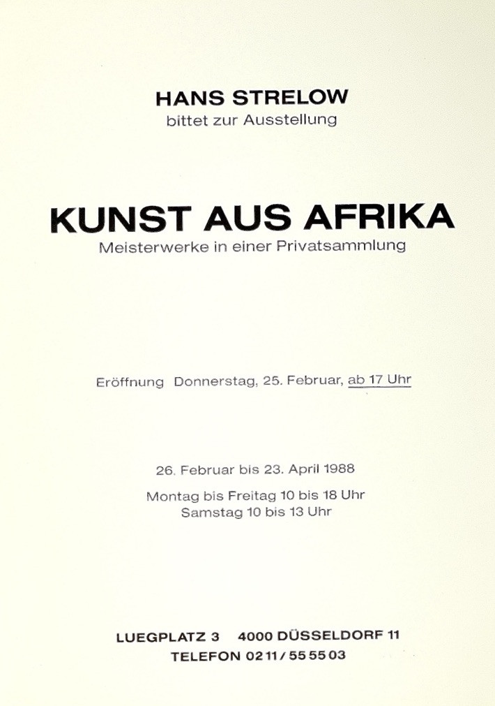 Works From The Collection Of Hans Strelow Announcement Card 1988 7” x 9”