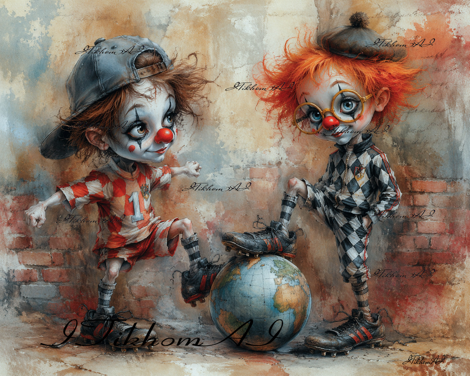 Digital Art Portrait Children Boys Football Comics People Background Wallpaper