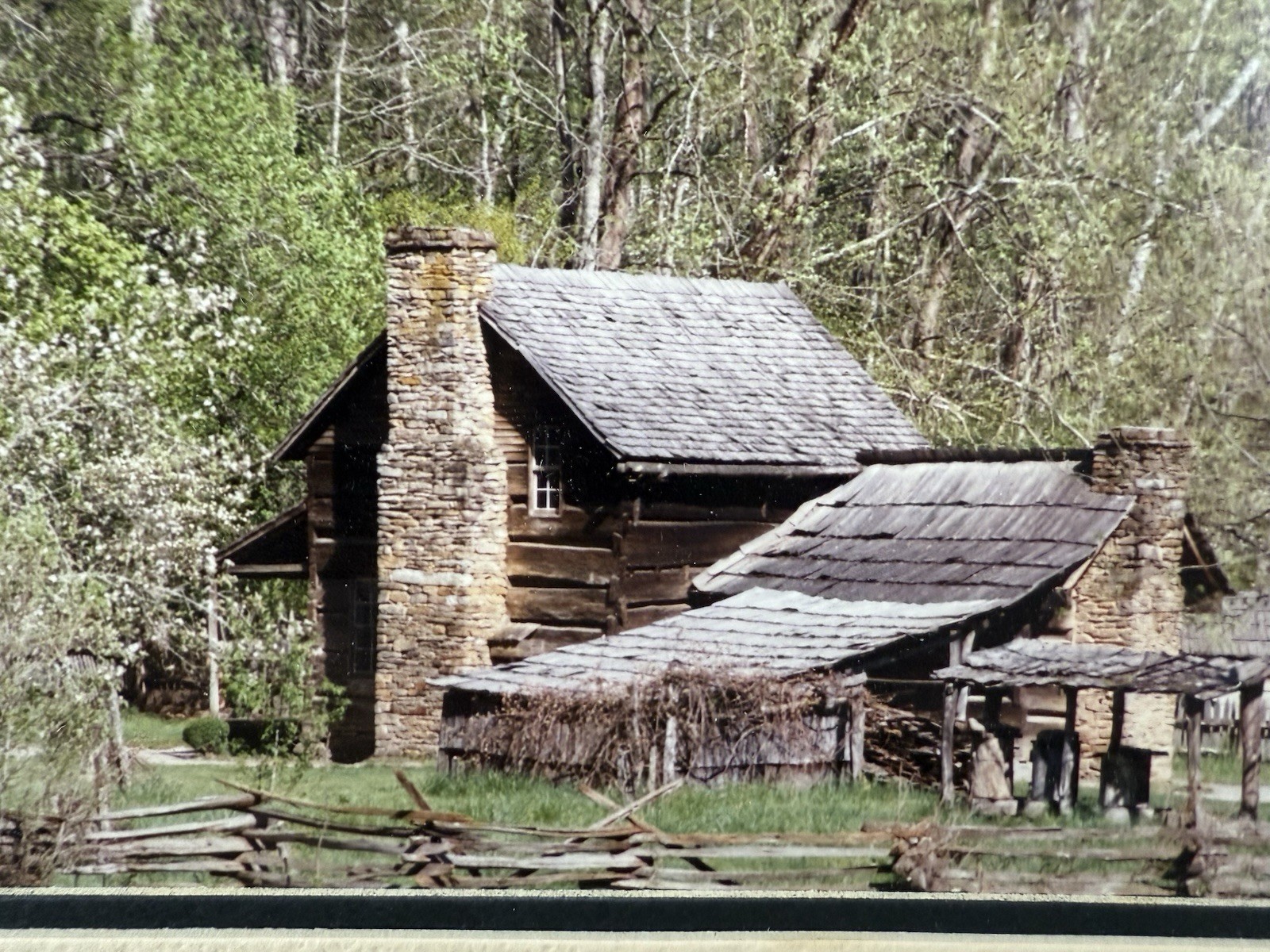 Gamow signed Old Farmhouse in Country Big Chimney Photography Art 5″ x 7″ Mated