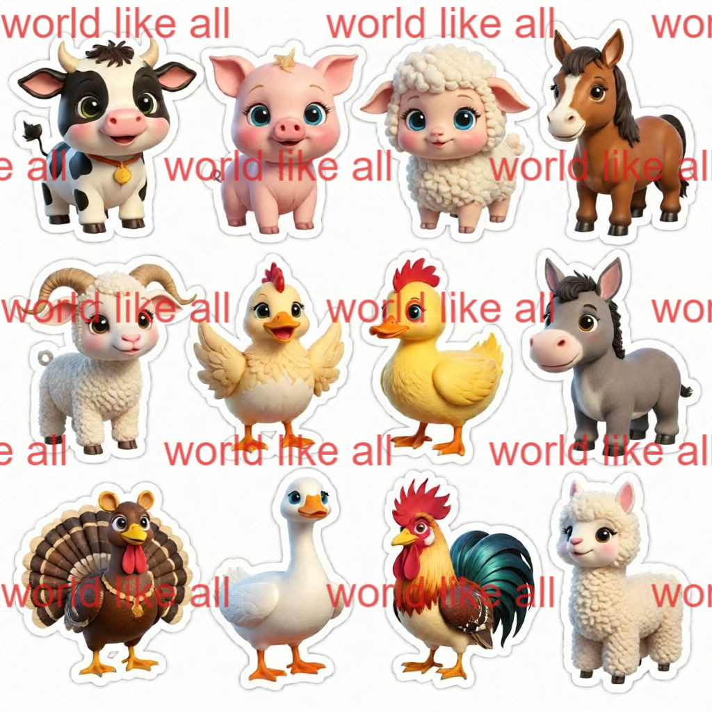 Printable Digital Stickers | Cute Cartoon Kids Sticker Bundle | 4K