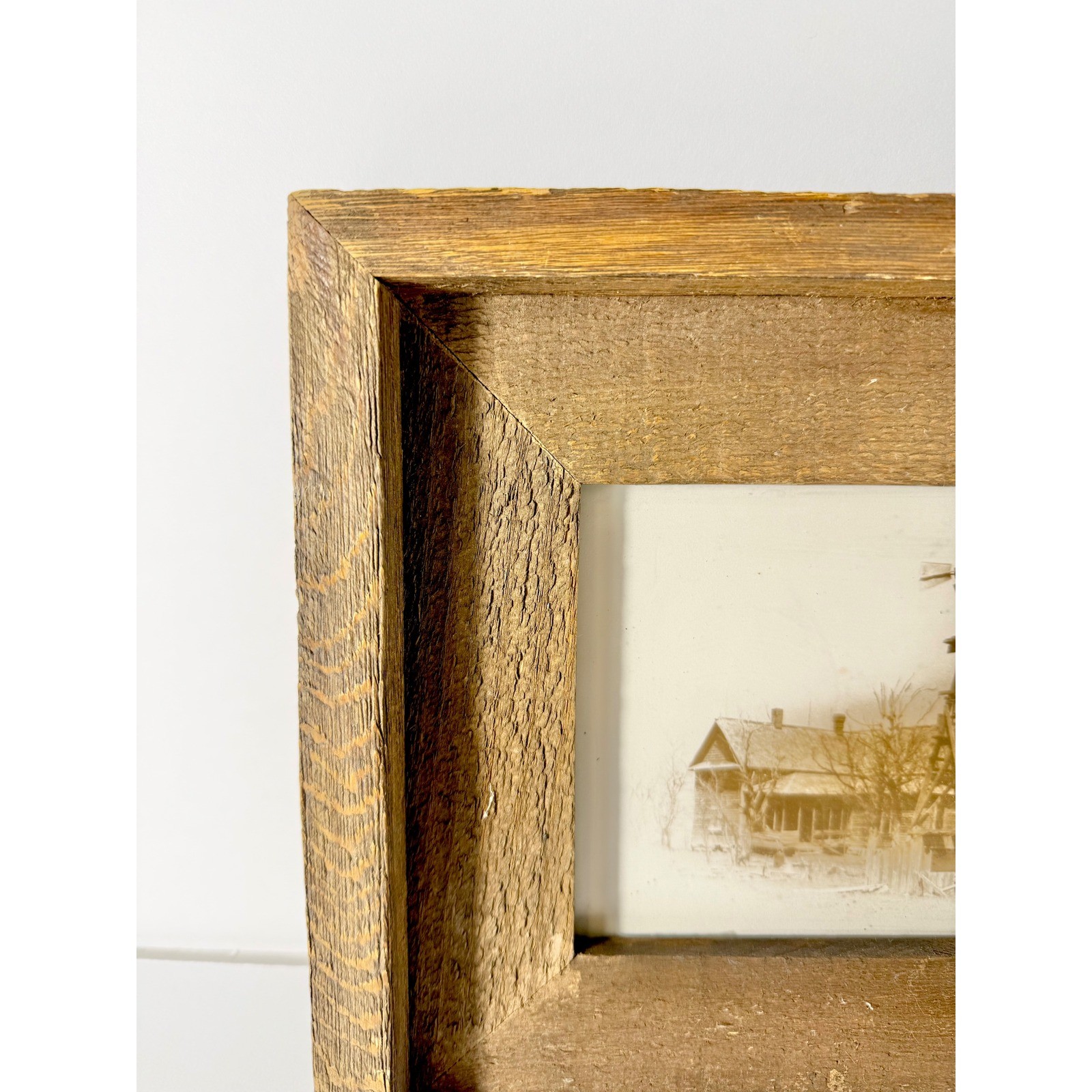 Rustic Farmhouse Windmill House Framed Wall Art Vintage Country Decor
