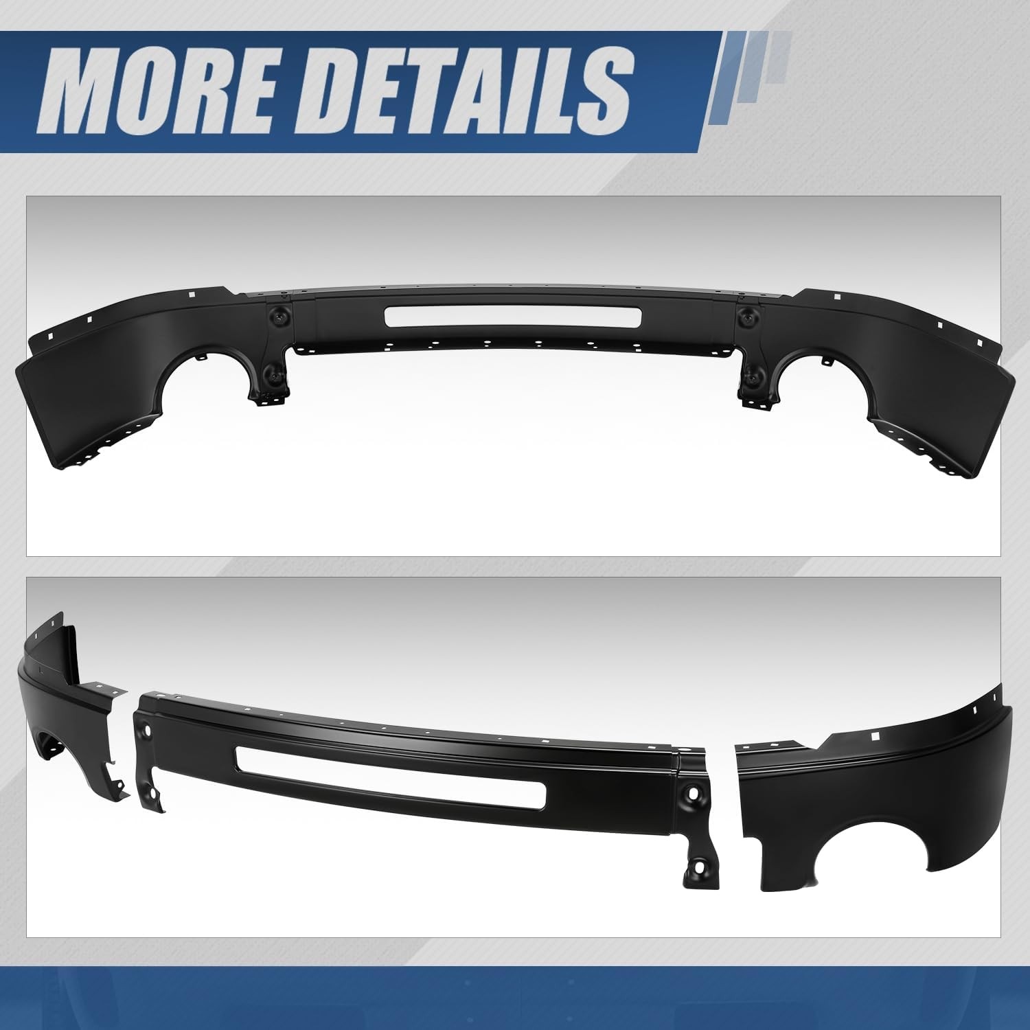 Front Bumper Compatible with 2007-2013 GMC Sierra 1500, 2007-2010 Sierra 2500HD