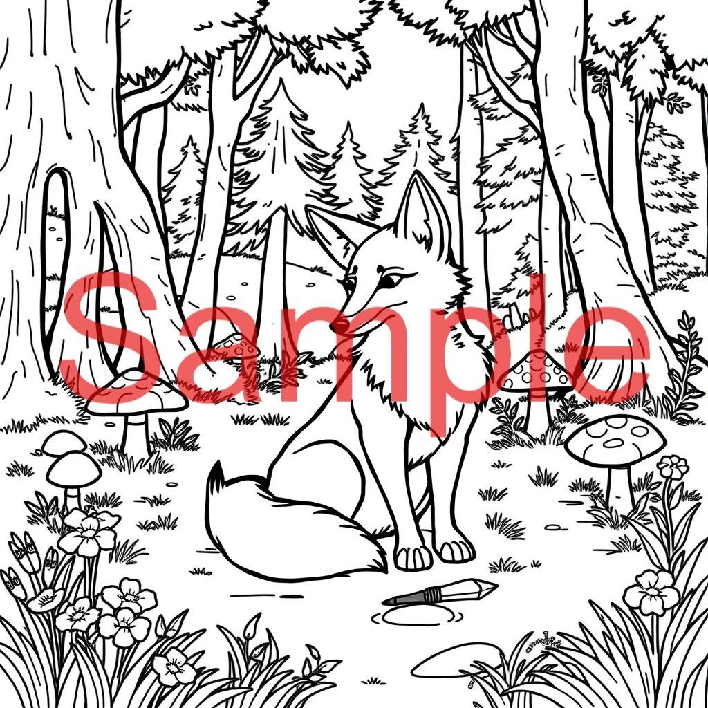 Coloring Book for Kids – Fun Safari & Forest Animals | 10 Adorable Scenes