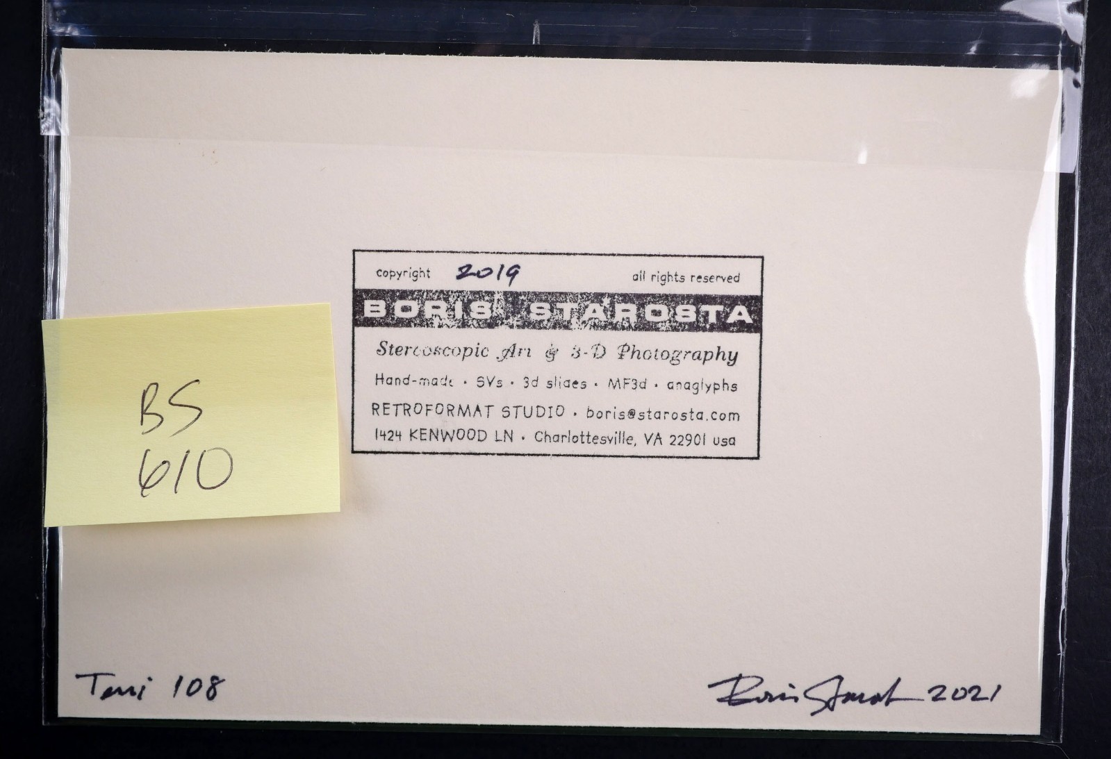 Boris Starosta 3D Stereoview – Terri 108 – nude model signed 2021