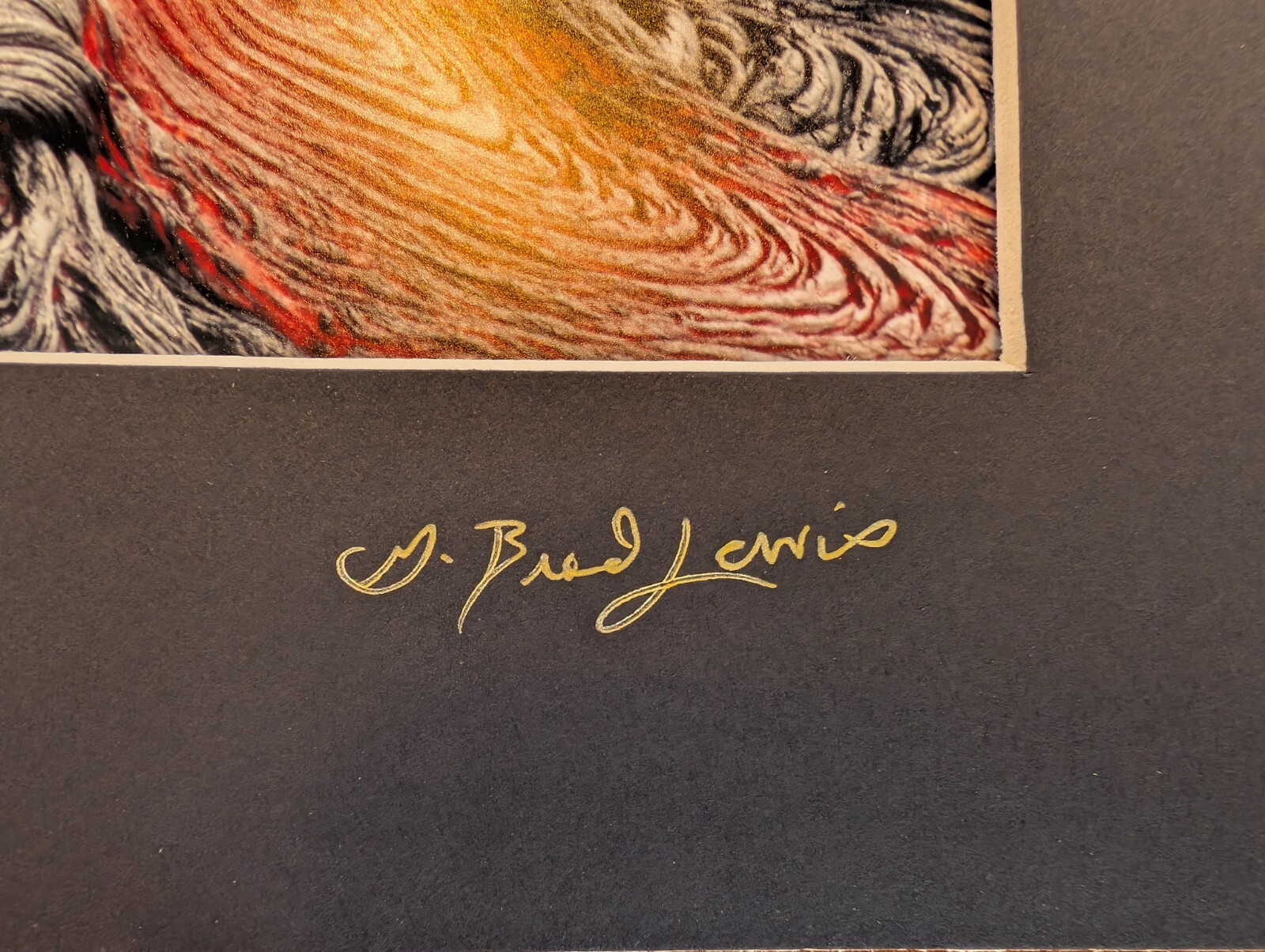 G Brad Lewis Signed Lava Photo “Image 8” Kilauea Volcano 5×7 in 8×10 Mat