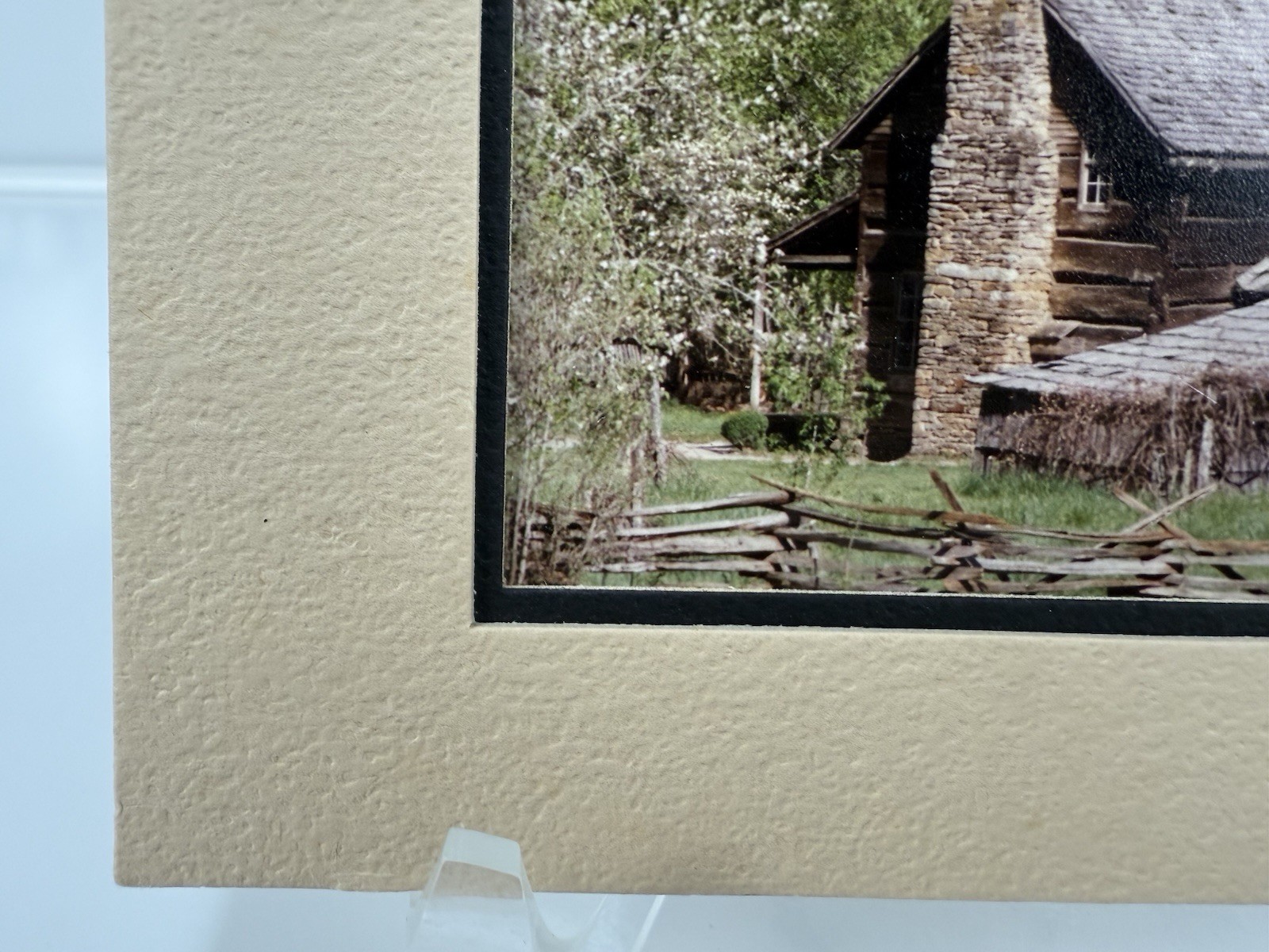 Gamow signed Old Farmhouse in Country Big Chimney Photography Art 5″ x 7″ Mated