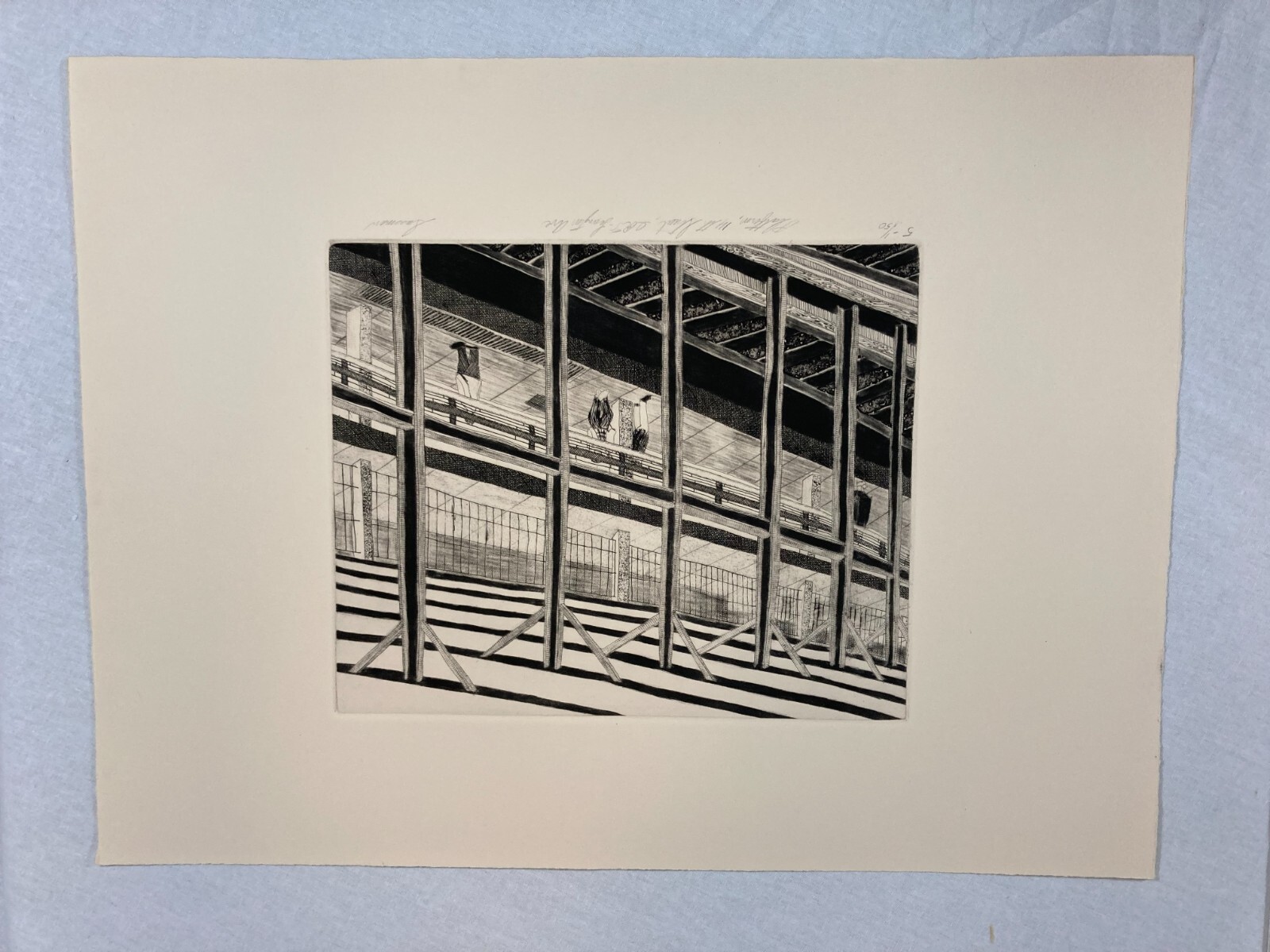 LEONARD SUSSMAN Signed NEW YORK CITY SUBWAY 1977 GELATIN SILVER PRINT & ETCHING