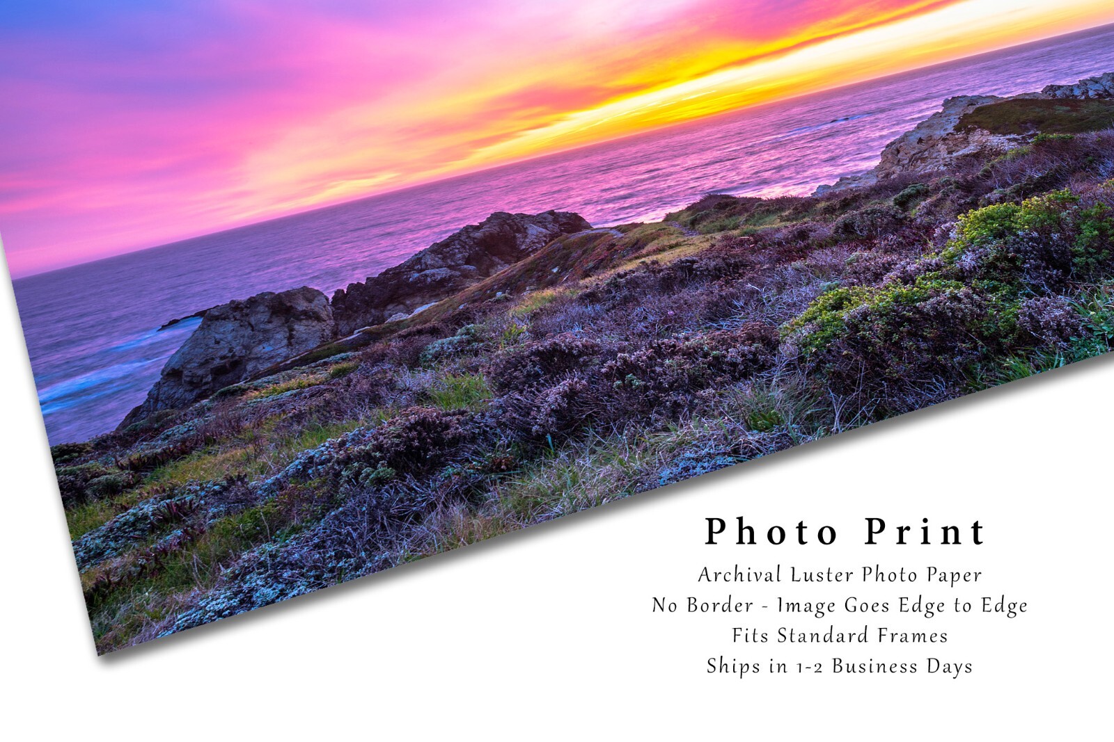 Coastal Photography Print – Picture of Scenic Sunset at Big Sur California