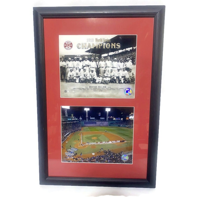 Boston Red Sox 1918 & 2004 World Series Champions Team Photos Framed Matted